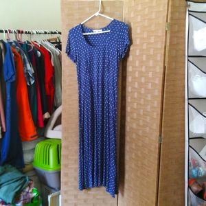 Cotton blend knit polka dot dress